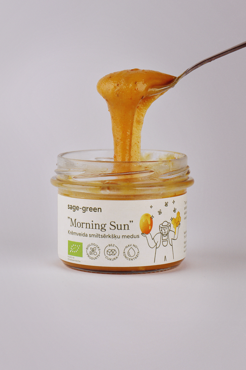Morning Sun – bioloģisks krēmveida medus ar smiltsērkšķiem 220 g