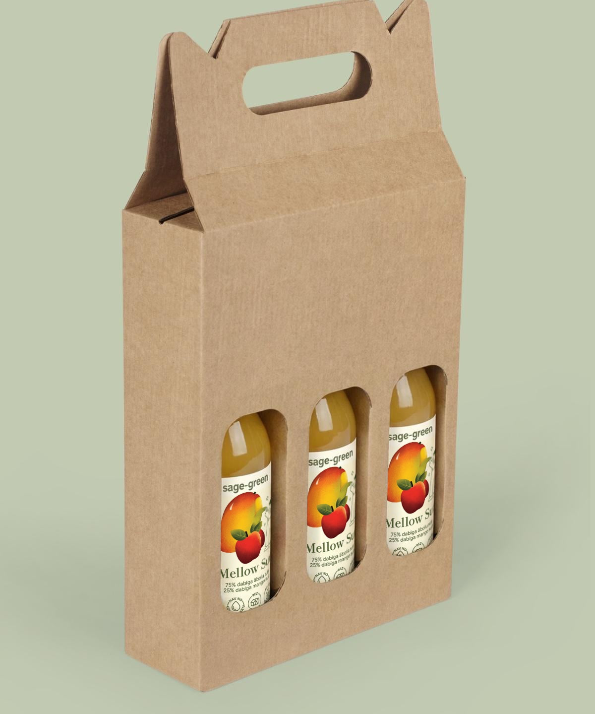 Mellow Sun — 75% dabīga ābolu un 25% dabīga mango sula