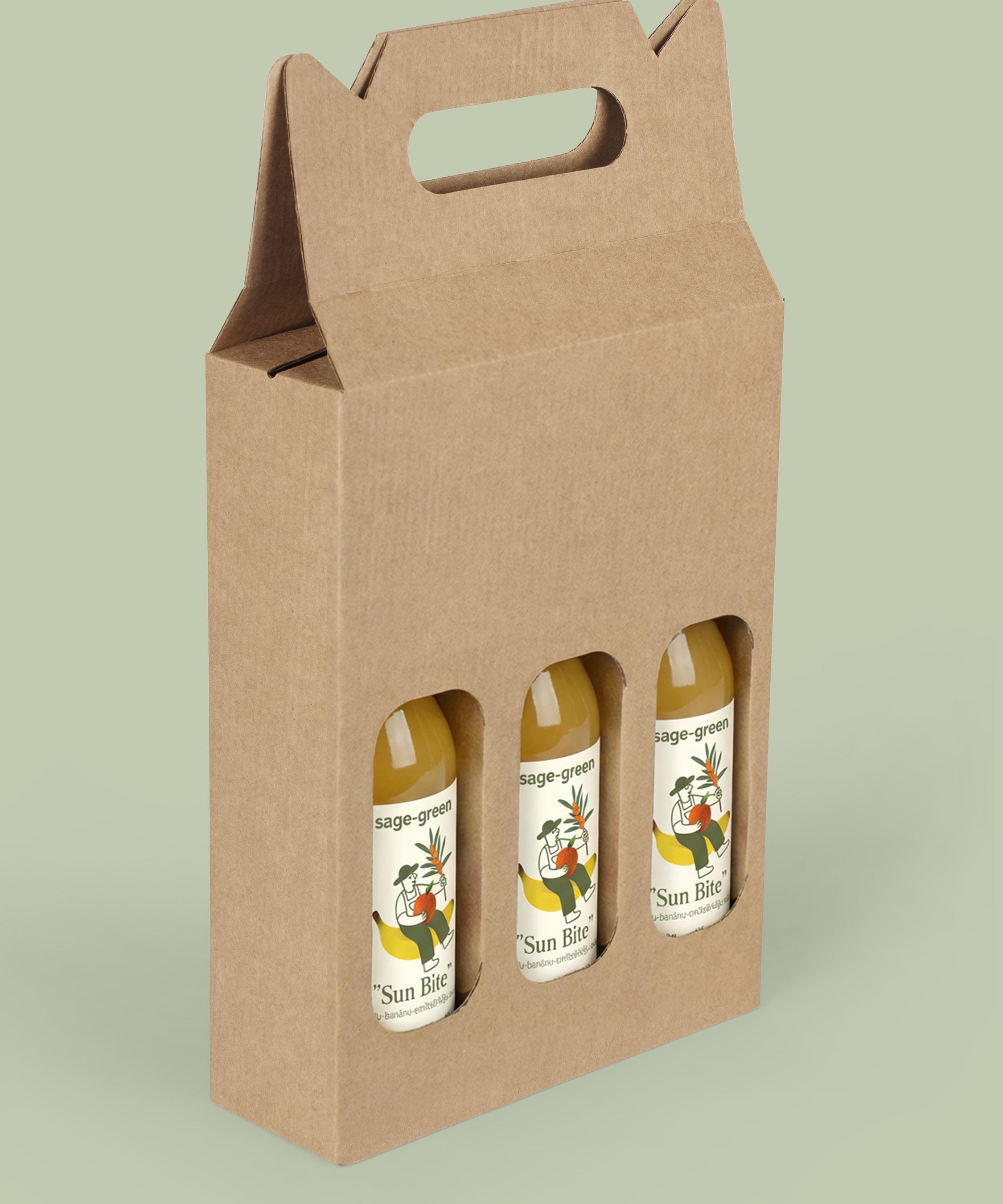 Sun Bite - 100% bioloģiska ābolu, smiltsērkšķu un banānu sula 330ml