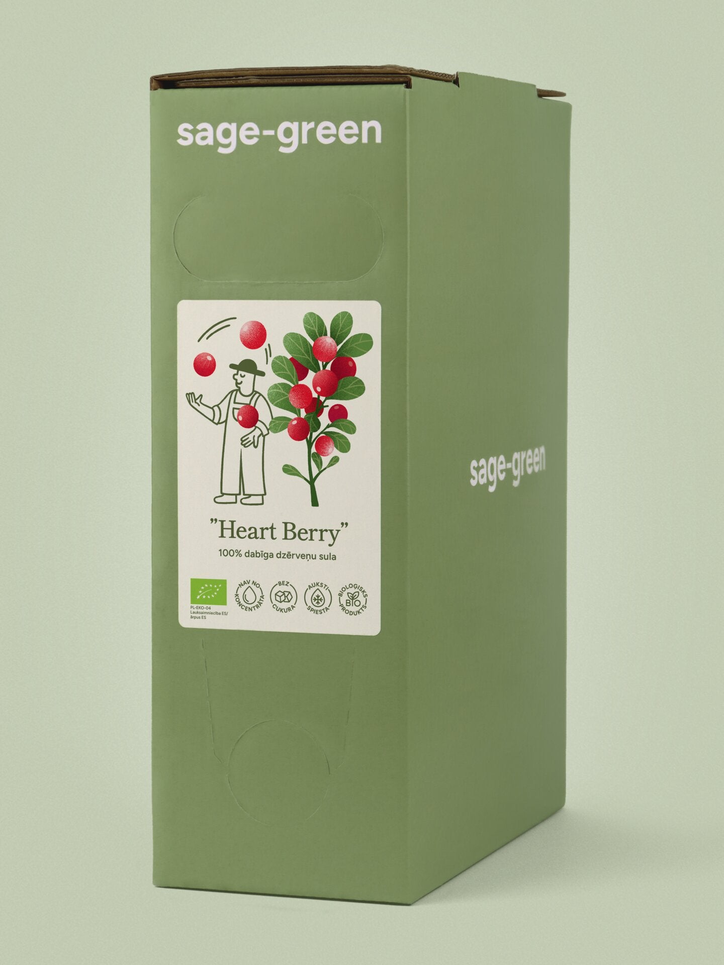 Heart Berry – 100 % bioloģiska dzērveņu sula 3 L