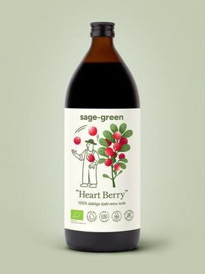 Heart Berry - 100% Bioloģiska Dzērveņu sula 1L
